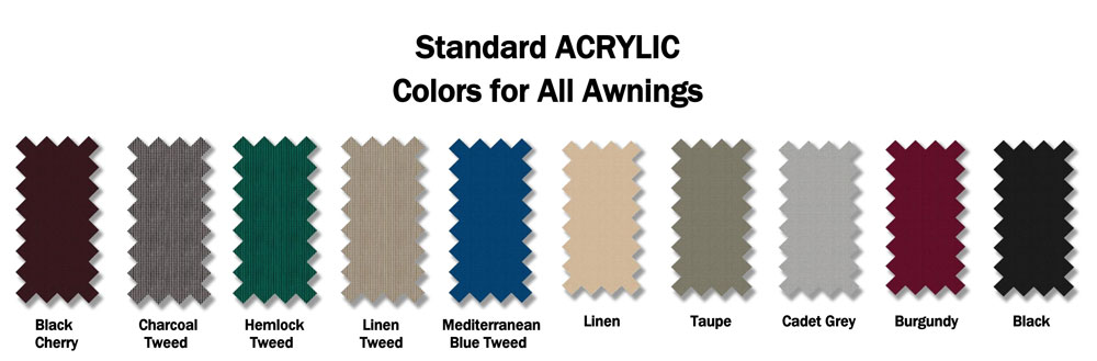 Standard Acrylic Colors for Awnings Horizontal Graphic